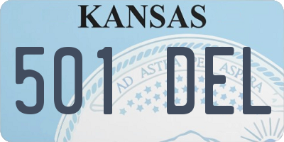 KS license plate 501DEL