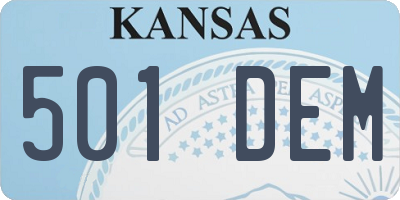 KS license plate 501DEM