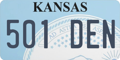 KS license plate 501DEN