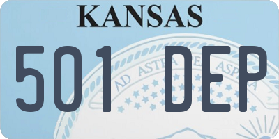 KS license plate 501DEP