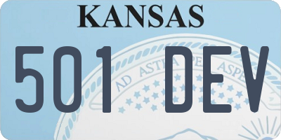 KS license plate 501DEV