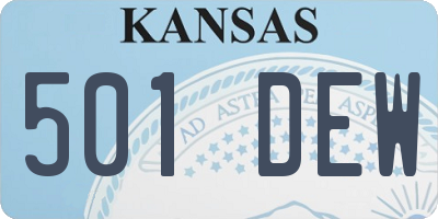 KS license plate 501DEW