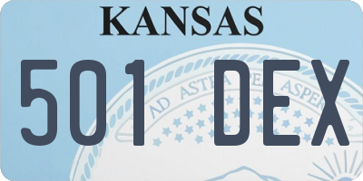 KS license plate 501DEX