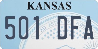 KS license plate 501DFA