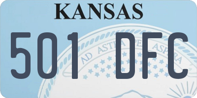 KS license plate 501DFC