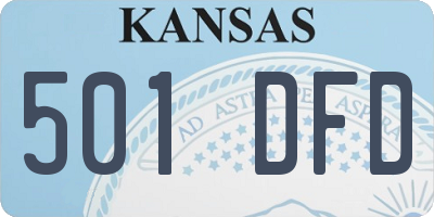 KS license plate 501DFD