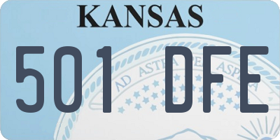 KS license plate 501DFE