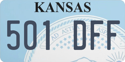 KS license plate 501DFF