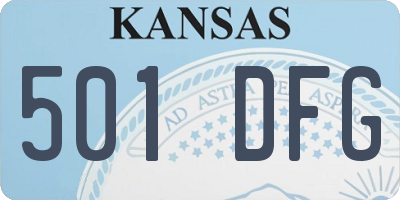 KS license plate 501DFG