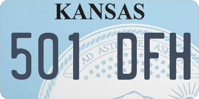 KS license plate 501DFH