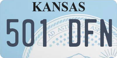 KS license plate 501DFN
