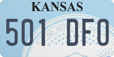 KS license plate 501DFO