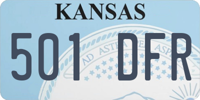 KS license plate 501DFR