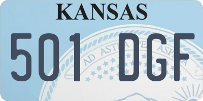 KS license plate 501DGF
