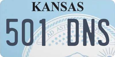 KS license plate 501DNS