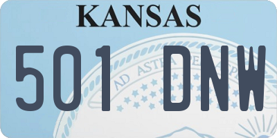 KS license plate 501DNW