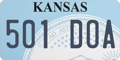 KS license plate 501DOA