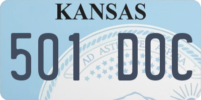 KS license plate 501DOC