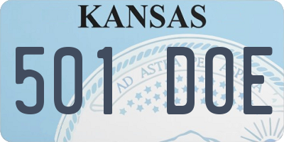 KS license plate 501DOE