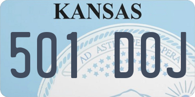 KS license plate 501DOJ