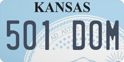 KS license plate 501DOM
