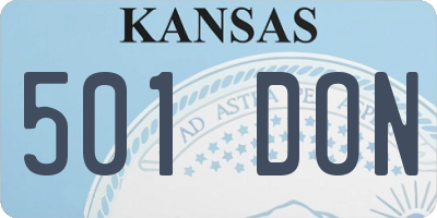 KS license plate 501DON