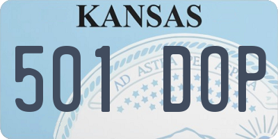 KS license plate 501DOP