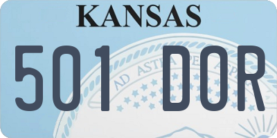 KS license plate 501DOR