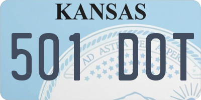 KS license plate 501DOT