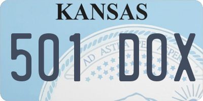 KS license plate 501DOX