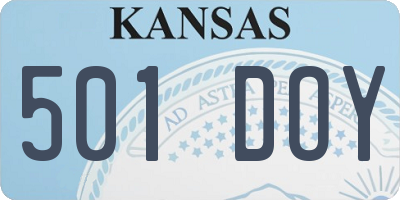 KS license plate 501DOY