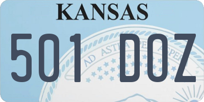 KS license plate 501DOZ