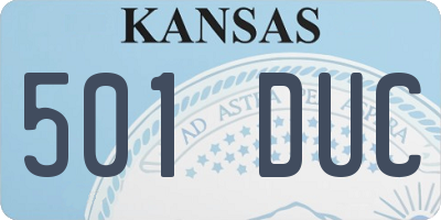 KS license plate 501DUC