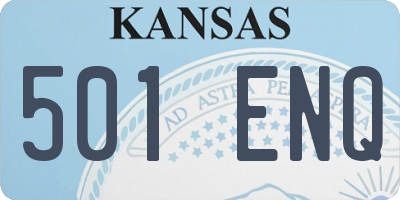 KS license plate 501ENQ