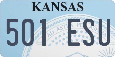 KS license plate 501ESU