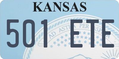 KS license plate 501ETE