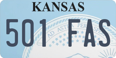 KS license plate 501FAS