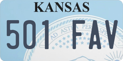 KS license plate 501FAV