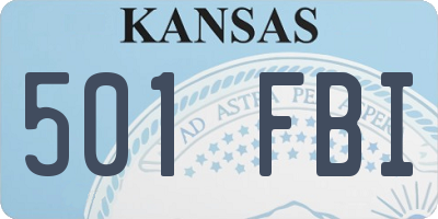 KS license plate 501FBI