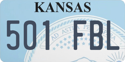 KS license plate 501FBL
