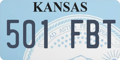 KS license plate 501FBT