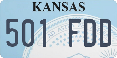 KS license plate 501FDD