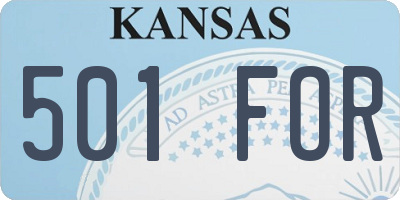 KS license plate 501FOR