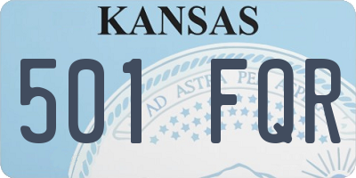 KS license plate 501FQR