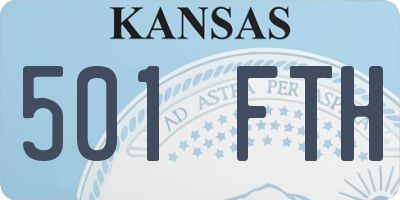 KS license plate 501FTH