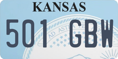 KS license plate 501GBW