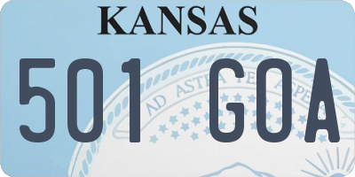 KS license plate 501GOA