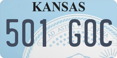 KS license plate 501GOC