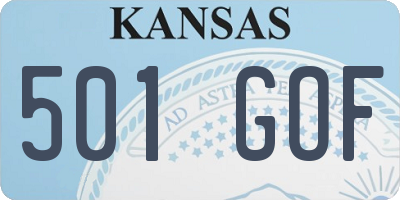 KS license plate 501GOF