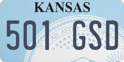 KS license plate 501GSD